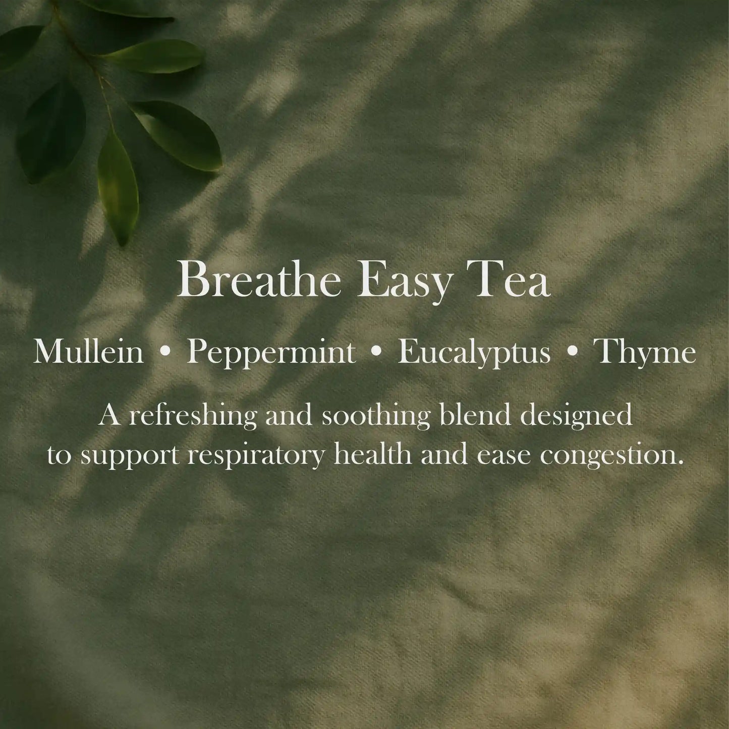 Breathe Easy Tea blend for clear breathing, lung support and natural respiratory relief.