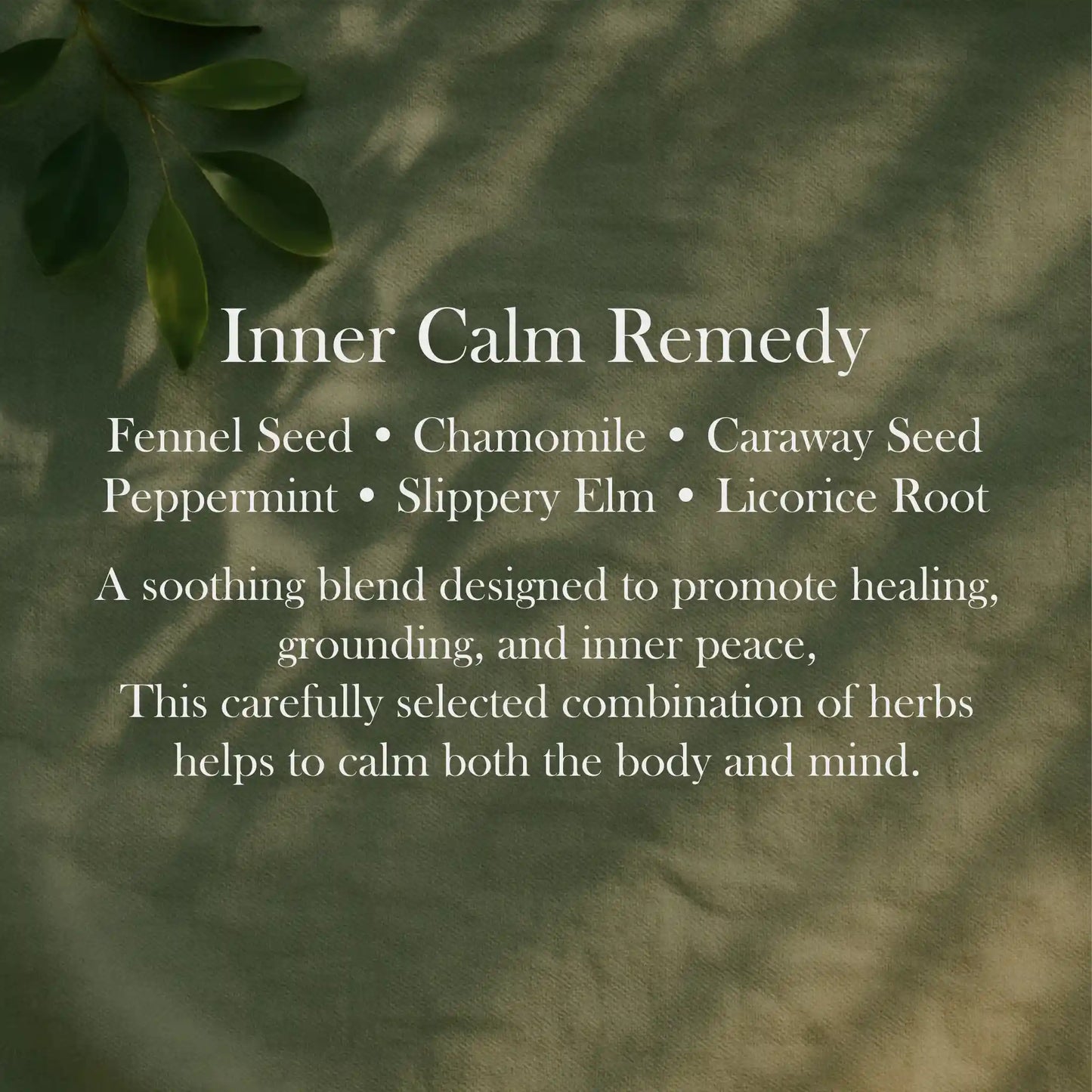 Inner Calm Remedy Tea for stress relief, grounding energy, and emotional balance.