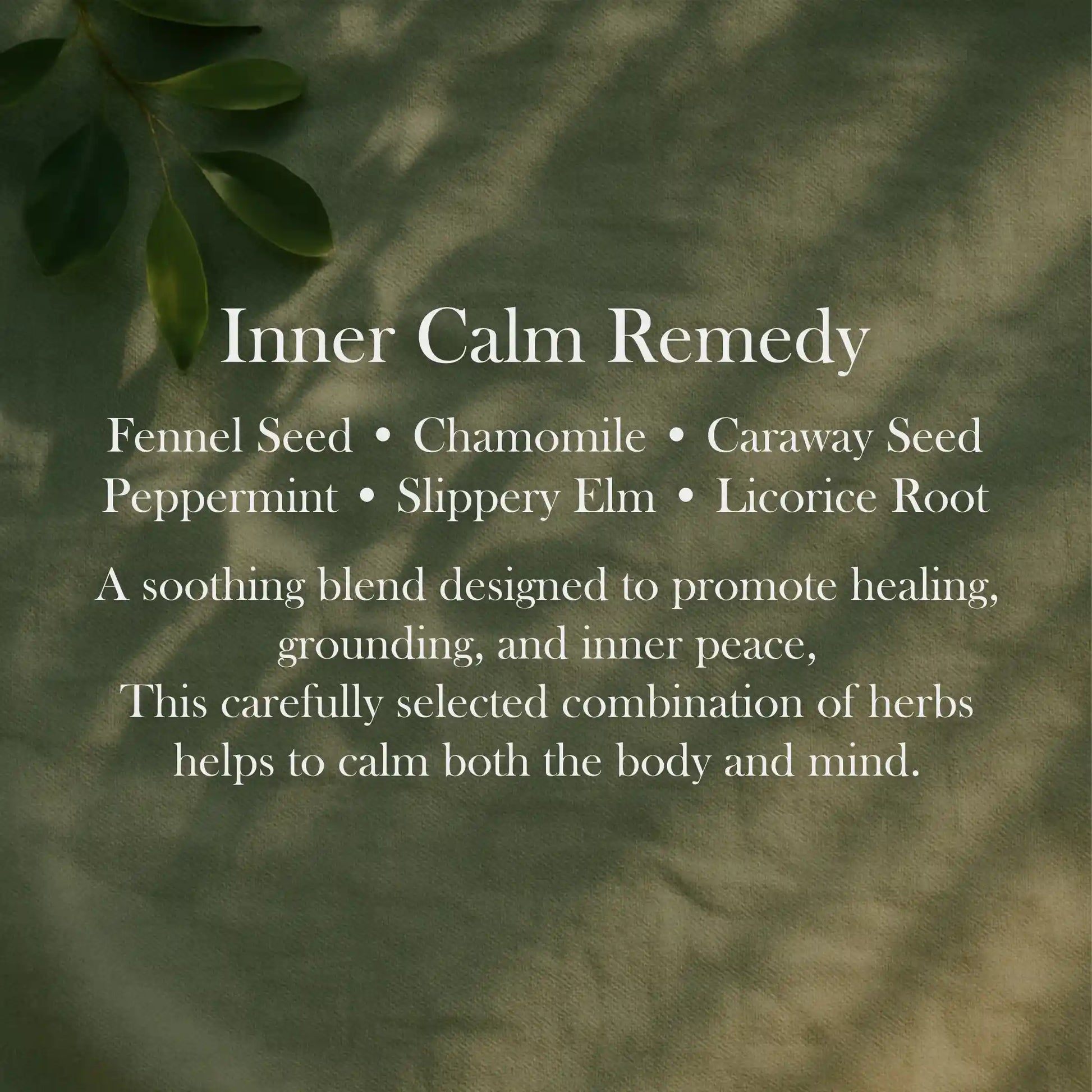Inner Calm Remedy Tea for stress relief, grounding energy, and emotional balance.